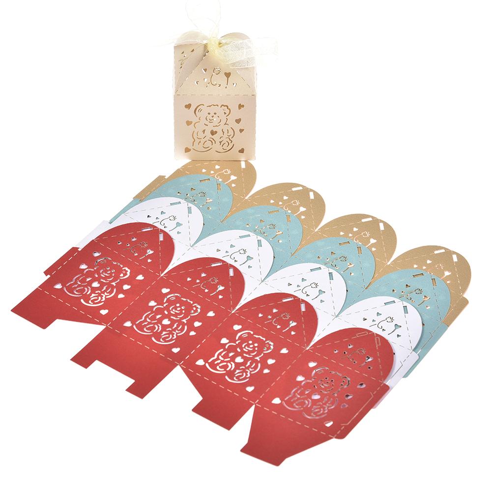 50PCS Valentine's Day Love Bear Candy Box Wedding Candy Chocolate Box