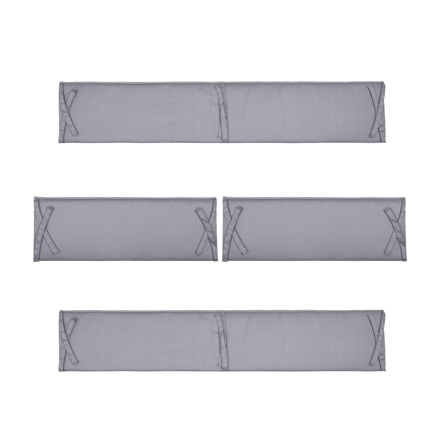 Pare-chocs de lit de bébé de couleur unie, adaptés aux lits ronds et carrés, coussins de protection, décoration de chambre pour -nés, 4 pièces, BTN050: BTN050-grey