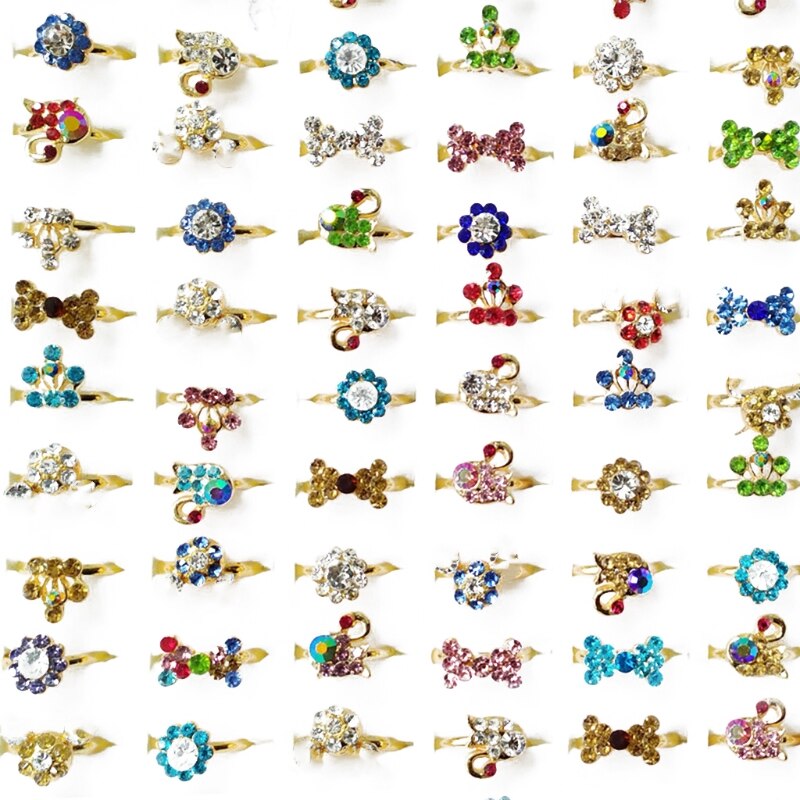 Diamond Kids Adjustable Ring Sparkling Small Diamonds Princess Jewelry Girl D0LA