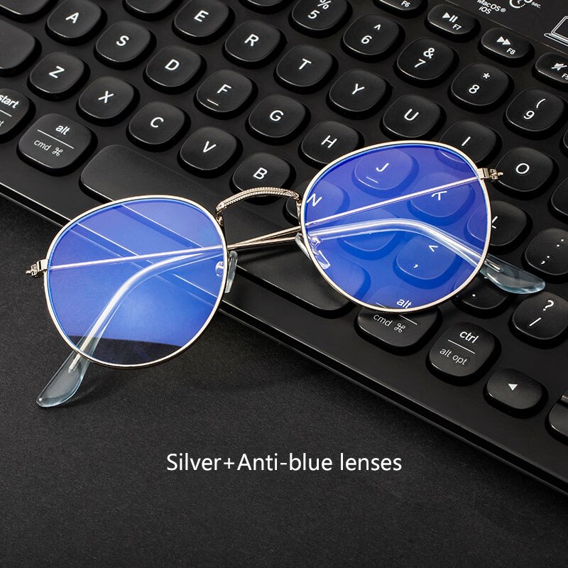 Computer briller anti blå stråle briller blåt lys blokerende briller optisk øje brille uv blokerende spil filter runde briller: C5