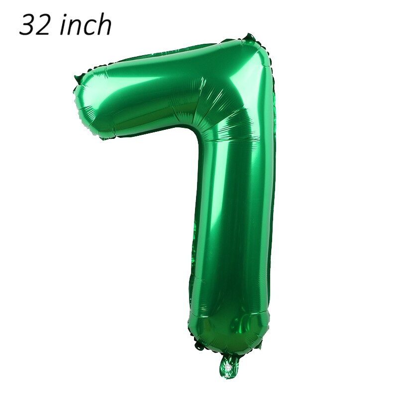 1 Set Of Farm Green Theme Engineering Car Happy Birthday Banner Tractor Party Decoration Truck Excavator Balloon Cake Topper: 32 inch dark green 7