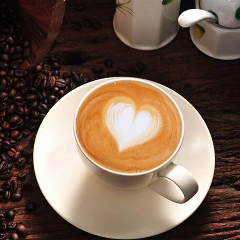16Pcs Koffie Stencils Fancy Koffie Afdrukken Model Schuim Spuiten Taart Stencils Koffie Tekening Cappuccino Mold Poedervorm Zeef Gereedschap