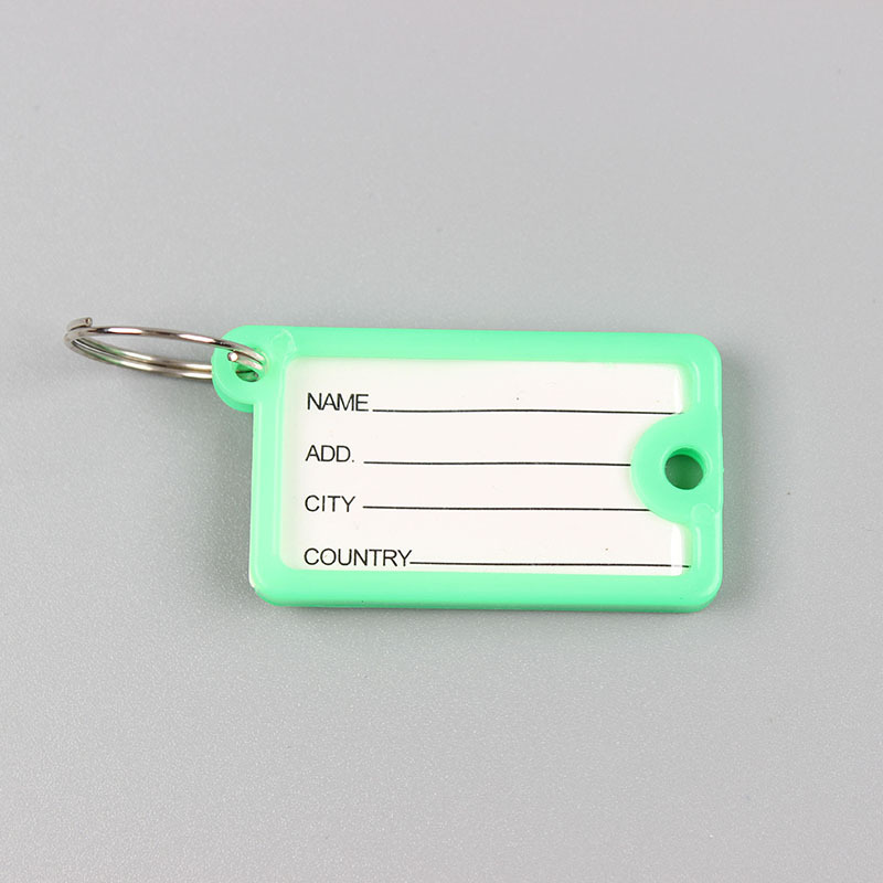 10-50 Uds etiquetas para llaves 4,3x2,5 cm etiquetas para llavero de plástico con etiquetas de papel en blanco cubiertas transparentes y anillos divididos para llaveros DIY: S / Rojo