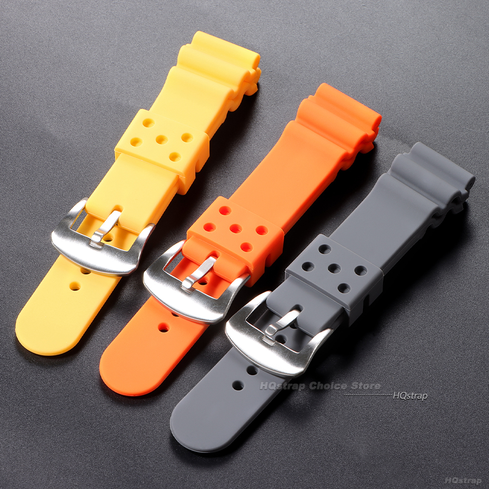 Zachte Siliconen Horlogeband 20mm 22mm Mannen Vrouwen Rubber Horlogebanden voor Seiko SKX007 SKX009 Waterdichte Sport armband