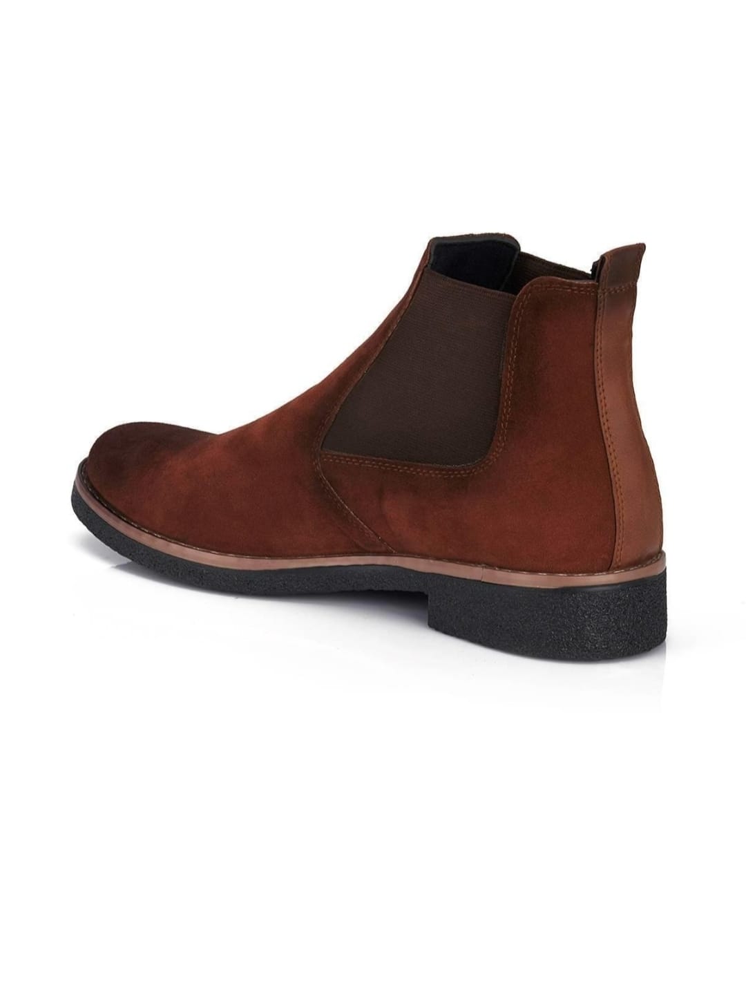 Bottes en velours marron foncé pour hommes, de