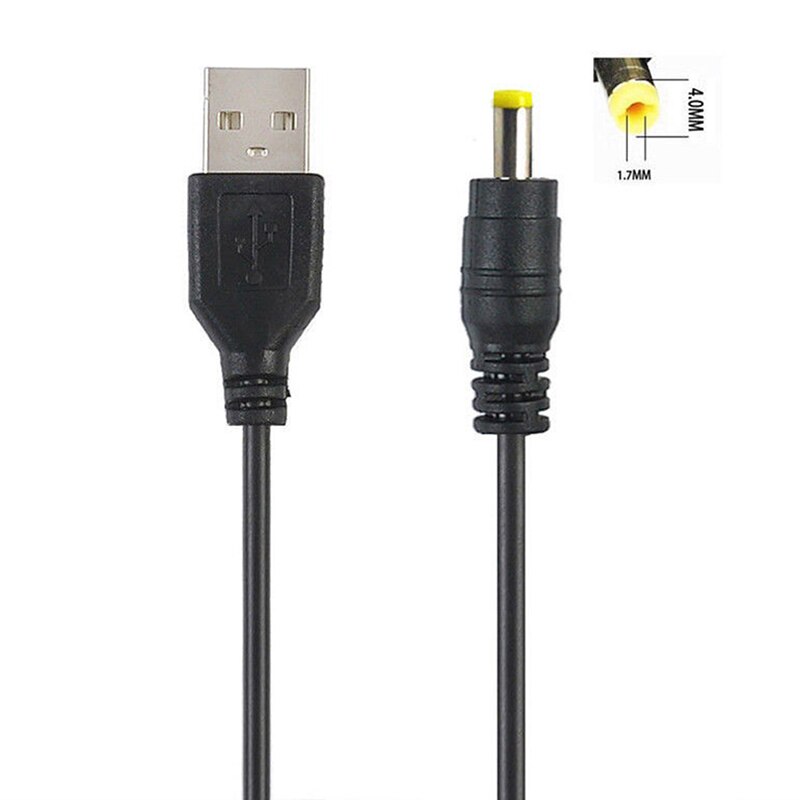 USB Port To 2.5 3.5 4.0 5.5mm 5V DC Barrel Jack Power Cable Cord Connector Black: DC4.0 4.0x1.7mm