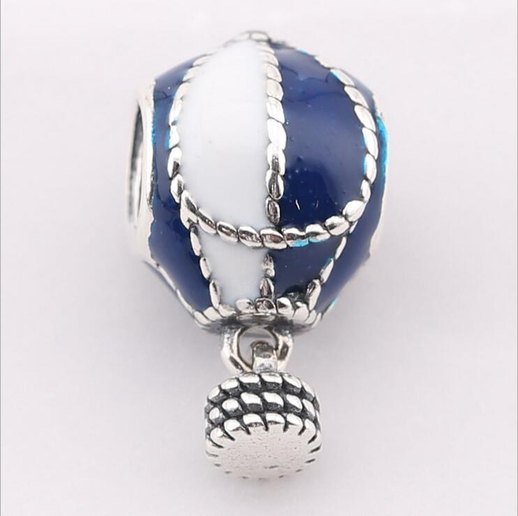 100% 925 Sterling Silver With Enamel air balloon Beads DIY accessorie Fits Pan Bracelets DIY berloque