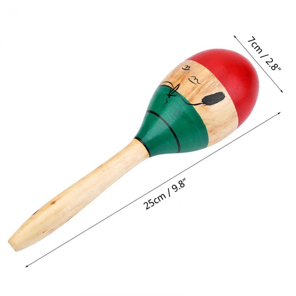 1 Pair Wooden Maracas Durable Large 25cm Musical Educational Instrument Toy for Children Kids Maraca