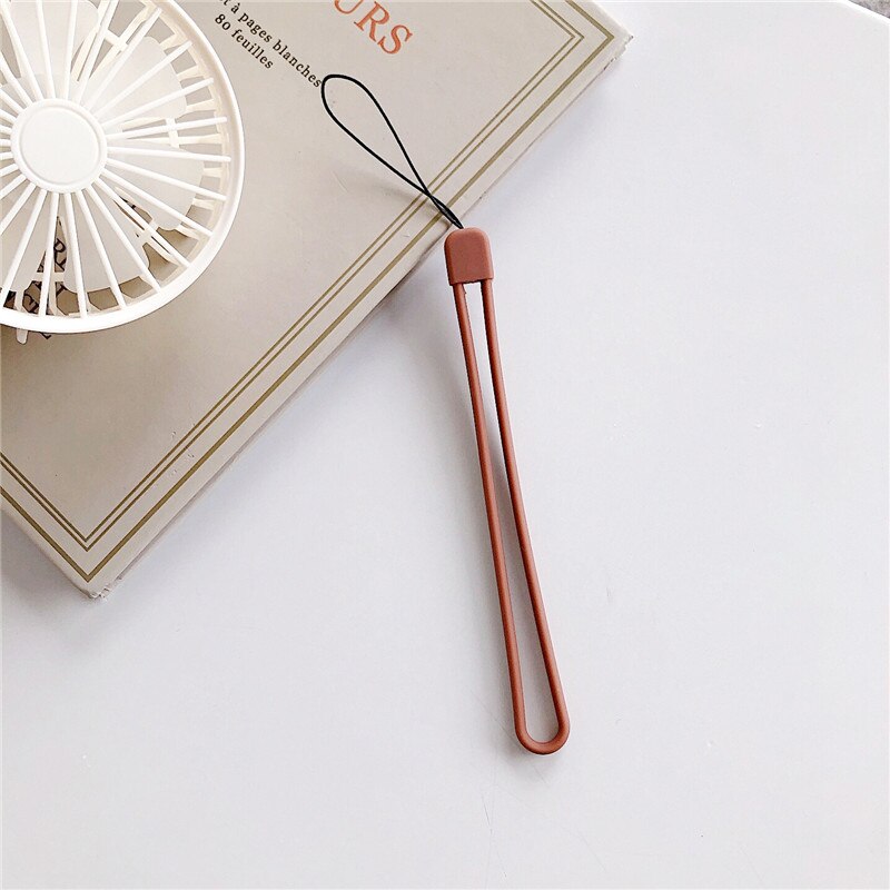 Liquid Silicone String Wrist Lanyard for Keys Mobile Strap Phone Charm for iPhone 11 Pro Max Samsung ID Card Keycord Keychain: Brown