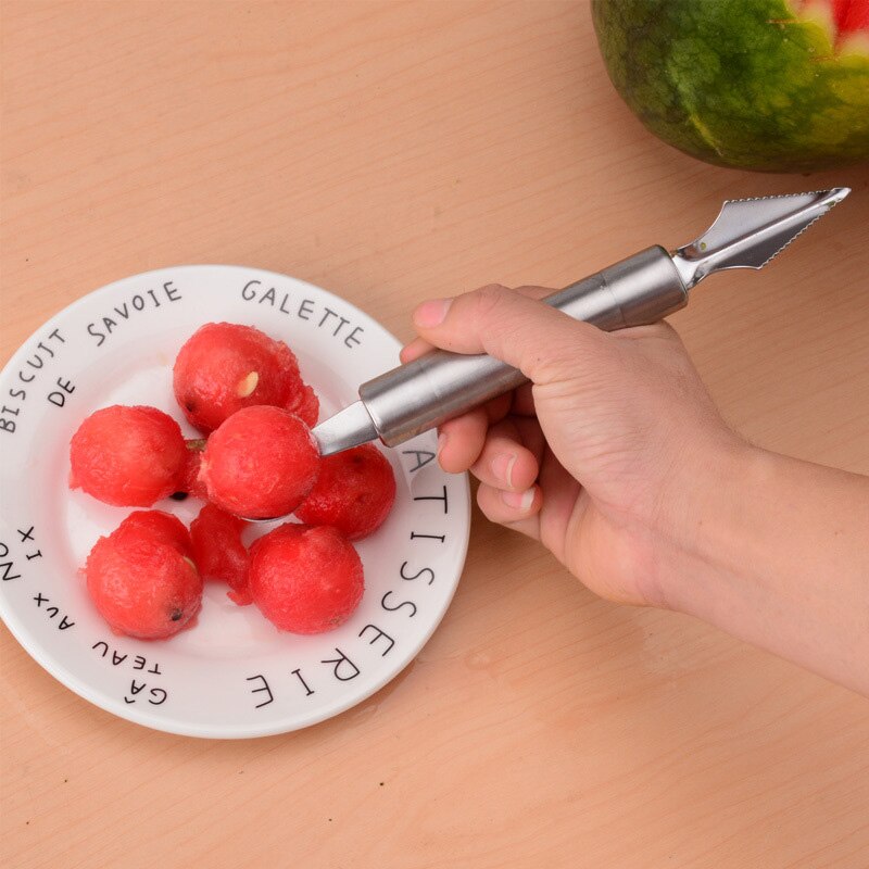Doppel-geleitet Wassermelone, Drachen Obst, Melone Zellstoff Löffel, Edelstahl Obst Bagger, Carving Messer, küche Werkzeuge