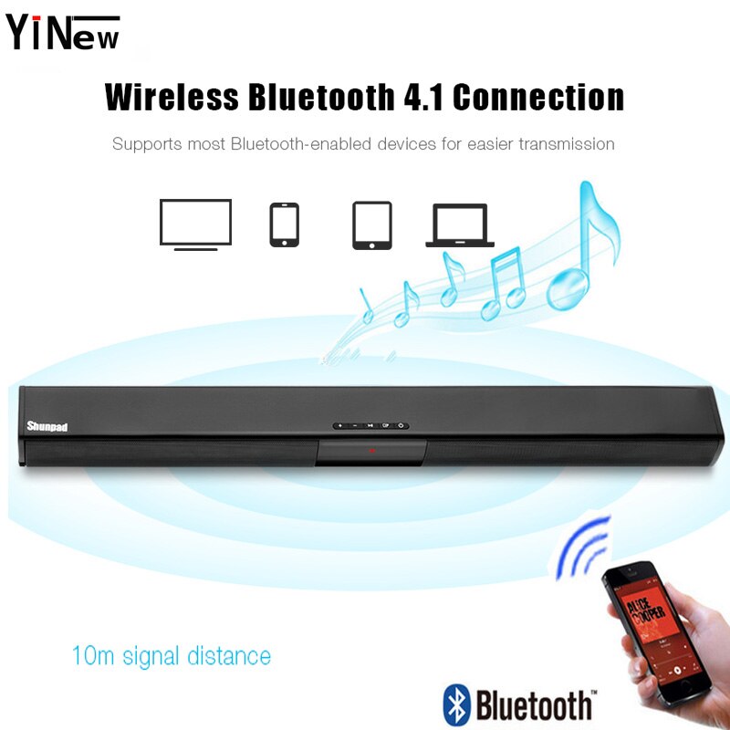 20W Sound Bar Bluetooth Soundbar Column Dual Subwoofers Speaker Home Theater Surround Sound System Hang Wall Built-in 3D Stereo