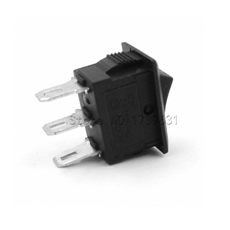 10PCS 3 Pin 3A 250V 10*15mm Black Button Rocker Switch ON OFF AC 10X15 Mini Rocker Power Switches