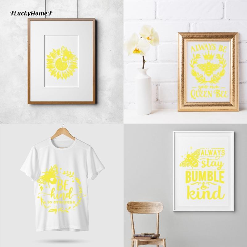 Sonnenblume Biene Selbst-Klebstoff Siebdruck Schablone Gittergewebe Überweisungen für DIY Malerei Holz T-Shirt Kissen Stoff Taschen