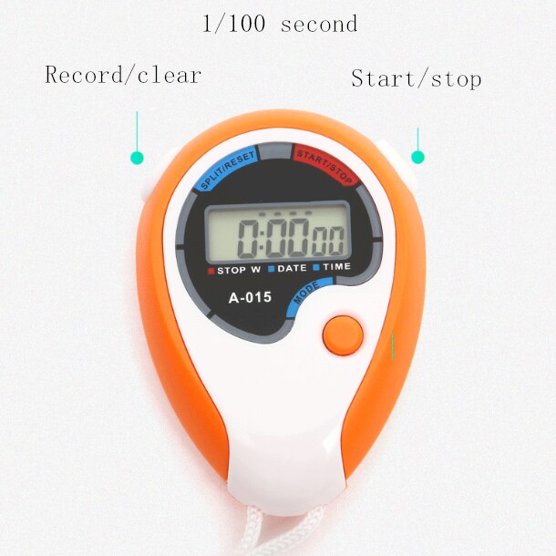Classic Digital Handheld LCD Chronograph Sports Stopwatch Timer Stop Watch With String