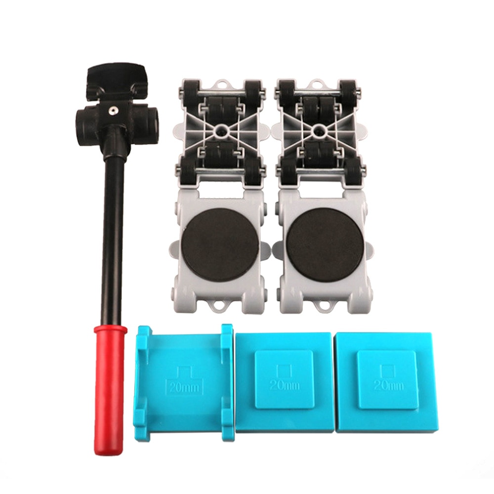 8pcs Easy Furniture Lifter Mover Tool Set Heavy Furniture Mover Transport Lift Move Slides Trolley Hand Tools