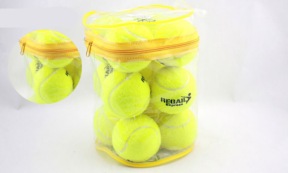 12 stk/parti elasticitet tennisbold til træning sport gummi uld tennisbolde til tennis træning med fri taske