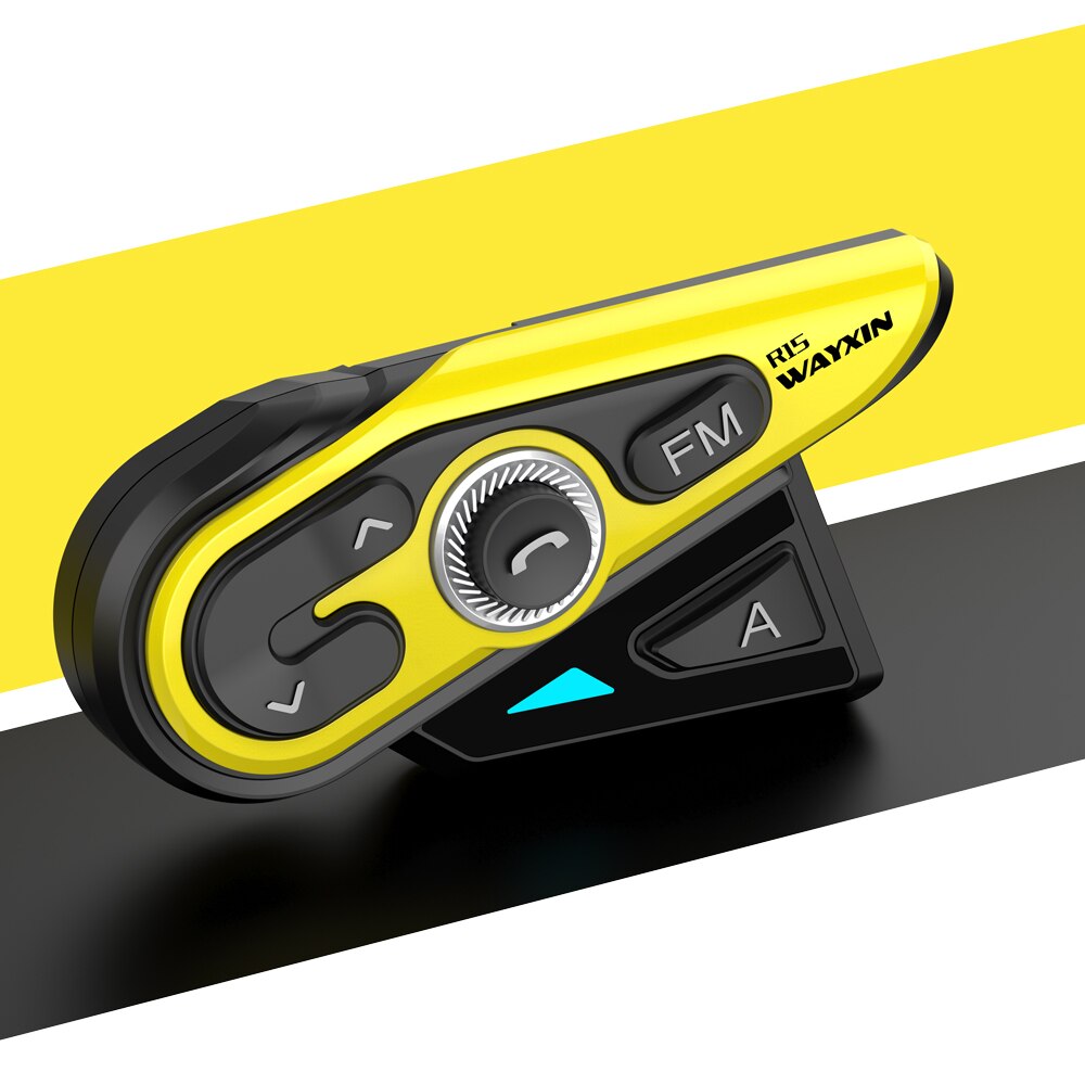 Wayxin 1Pcs Bluetooth 5.0 Intercom Motorhelm Headsets 2 Rider 1200M Intercom Moto Interphone R15 Fm Muziek Delen