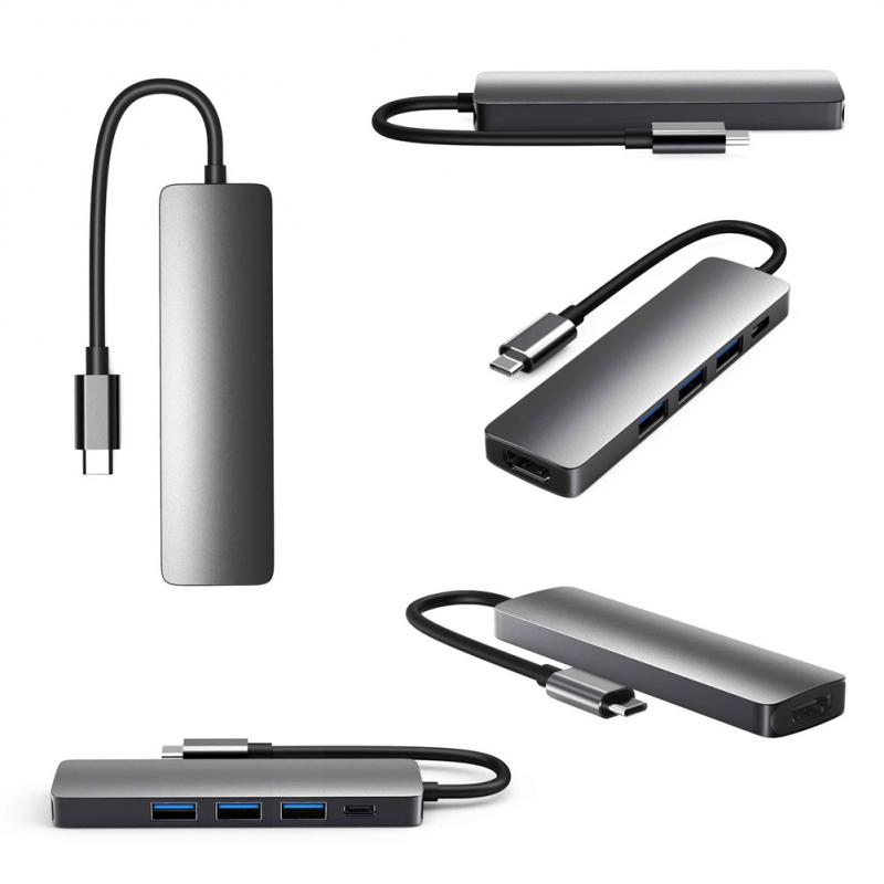 USB Typ C Hub USB C Zu HDMI-kompatibel RJ45 SD Leser PD 100W Ladegerät USB 3,0 Hub für MacBook Profi Dock Bahnhof Splitter