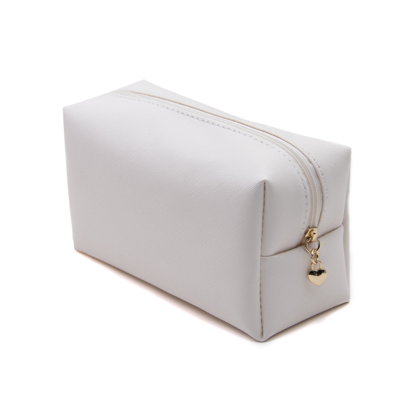 Reise machen-hoch Tasche PU Leder Machen hoch Beutel Reise Waschen Toilettenartikel Organizer Geldbörse Kosmetik Tasche Lagerung Handtasche für Frauen Mädchen: Weiß