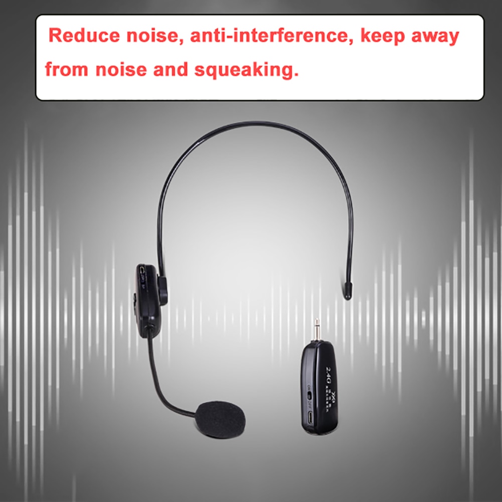 1 Set Portable Useful 2.4G Wireless Microphone Speech Headset Radio For Loudspeaker Teaching Guide Mic Easy to Use