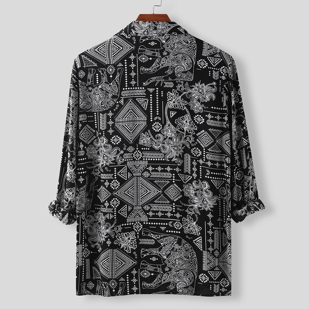 ultraligh breathable fabric long Sleeve Shirts Vintage Turn Down Collar long Sleeve chaqueta de los hombres