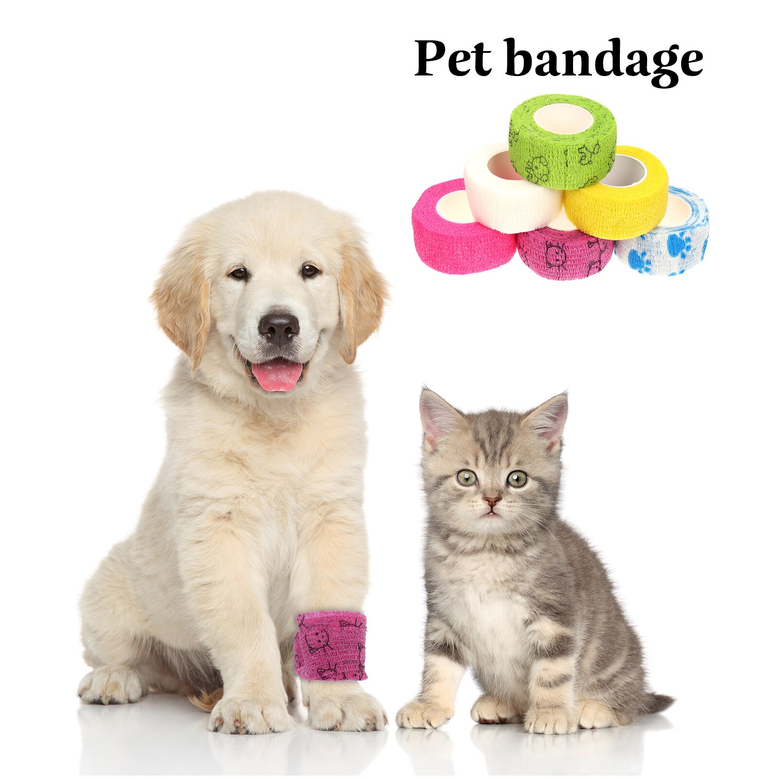 12Pcs Pet Bandages Cartoon Huisdier Kat Hond Bandages Sport Bandages