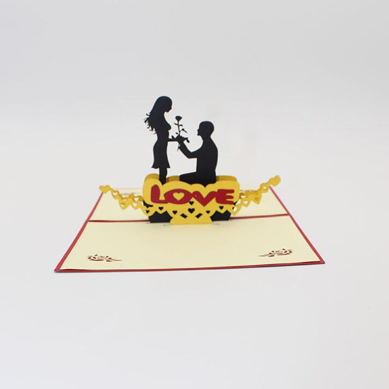 3D Pop Up Greeting Card Cutting Courtship Marriage Greeting Card Wedding Valentine Cards
