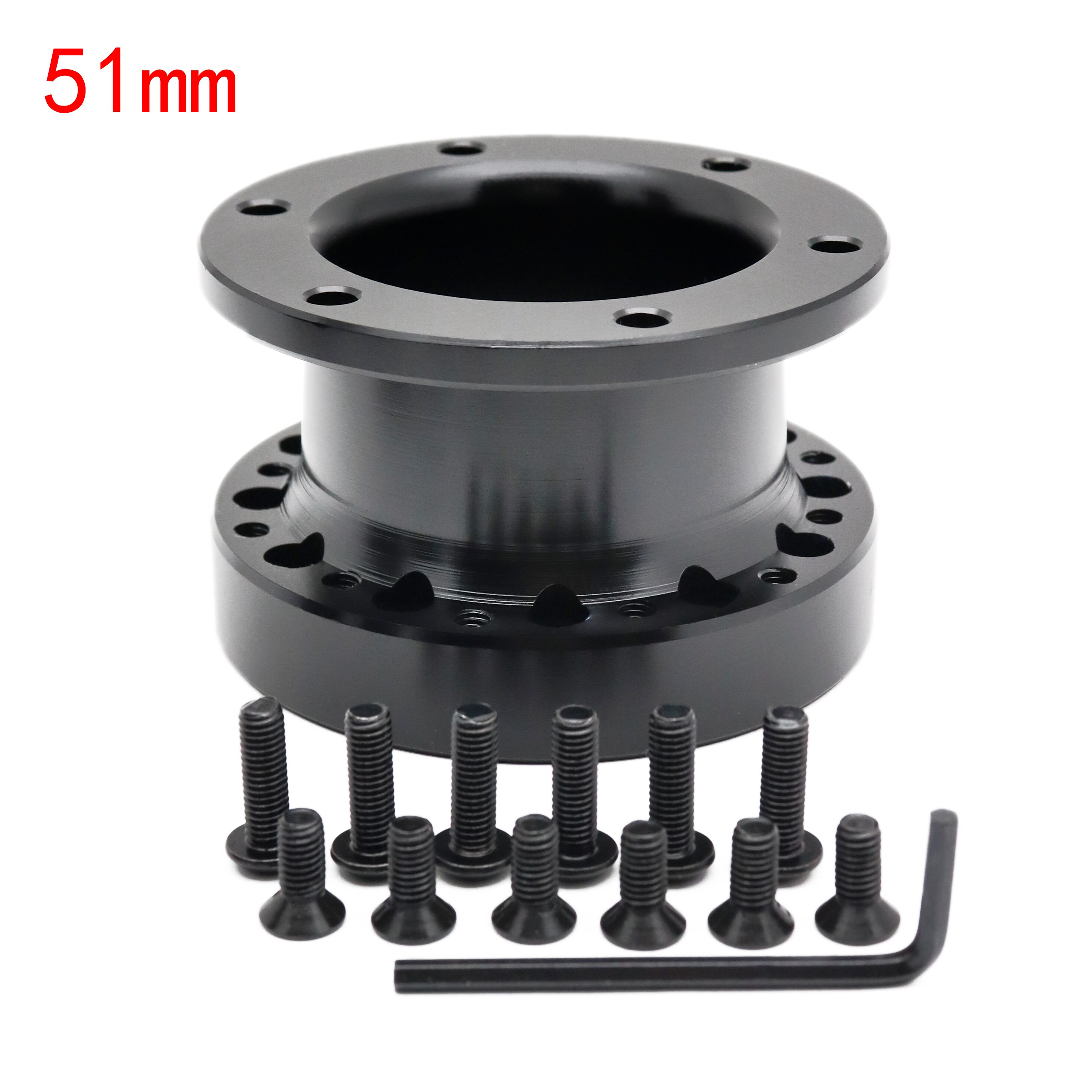 Universal Steering Wheel Hub Spacer 13/51/76/101/128 MM Steering Wheel Hub Boss Kit Adapter Spacer Black: Dark Grey