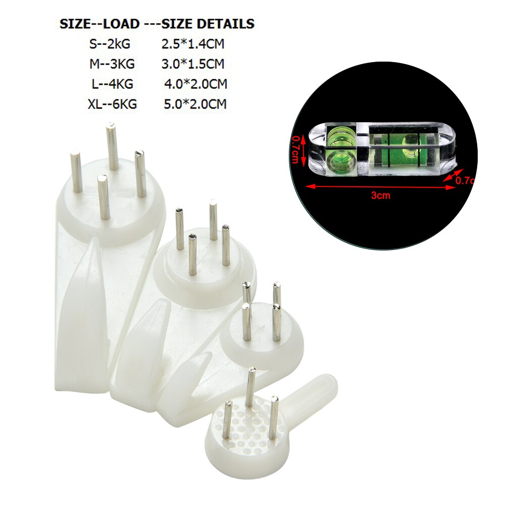 20Pcs Wit Schilderen Fotolijst Haak Plastic Onzichtbare Muur Haken Mount Foto Foto Nagel Haak Hanger Spiegel Opknoping Hangers