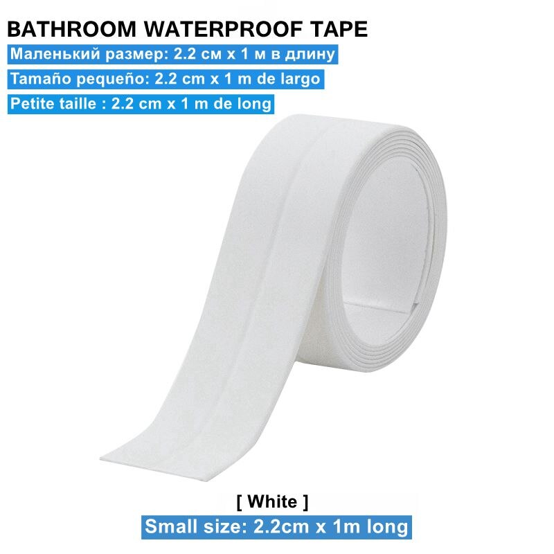 Tira de calafateo de PVC autoadhesiva, tira de sellado de acrílico para ducha, fregadero, baño, Protector de borde de pared para cocina y baño, resistente al agua: 2.2x100cm white