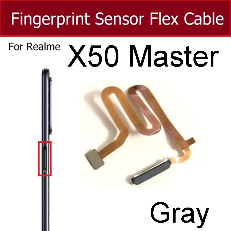 Fingerabdruck Sensor Heimat Taste Schlüssel berühren Ich würde biegen Kabel Für OPPO Realme X50 Meister X50M X50T X Lite X3 Super Zoomen Ersatzteile: x50Meister grau
