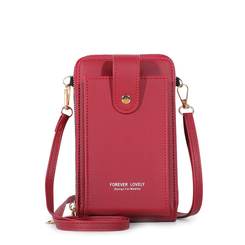 Vrouwen Schoudertas Pu Leather Crossbody Telefoon Tas Portemonnee Kaart Handtassen Messenger Draagbare Kleine Vierkante Tas Voor Meisjes Vrouwelijke: red