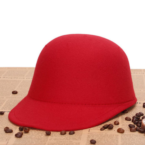 HT1835 Winter Herfst Vrouwen Hoeden Fedora Ronde Top Bowler Jazz Hoed Vintage Wolvilt Hoeden Solid Plain Ouder-kind cap Fedora Hoed: Adult Red