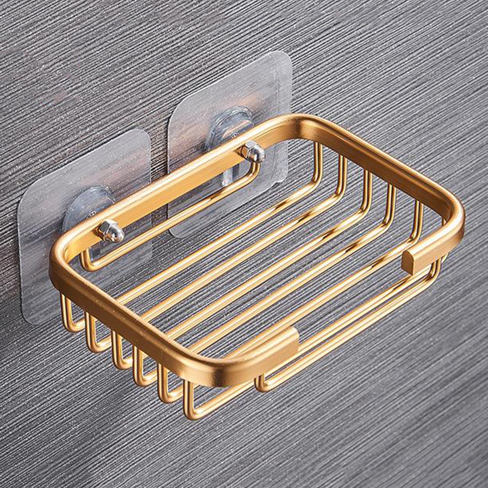 Porte-savon mural pour salle de bain et douche, sans perçage, porte-éponge: Titanium