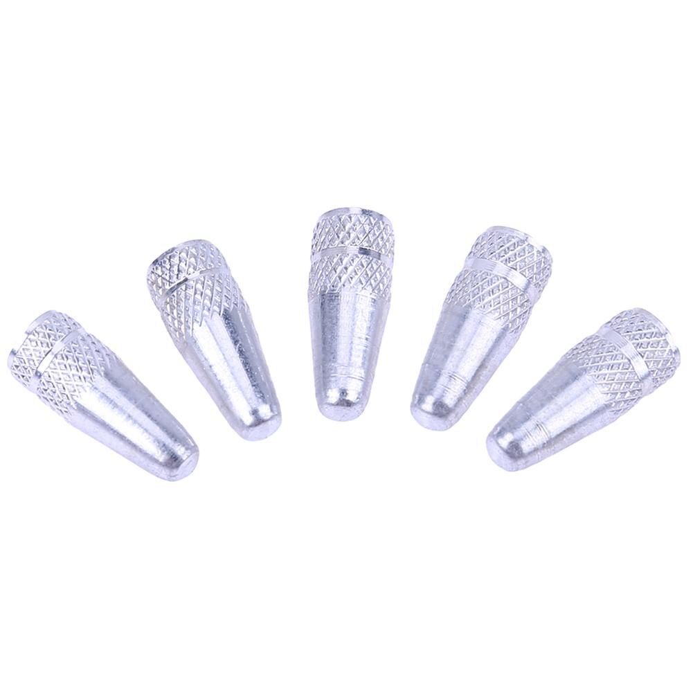 Tapa de válvula Presta para bicicleta de montaña, 5 uds., 8 colores, válvula de aleación de aluminio para bicicletas: Silver