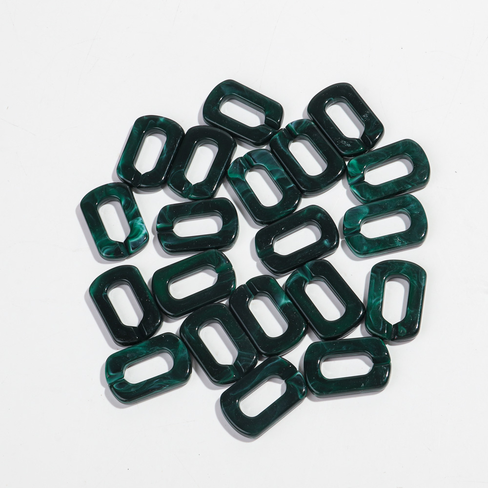 20 piezas 20x30mm cuentas de cadena de eslabones de anillo cuadrado acrílico de colores mezclados para pulsera fabricación de collares accesorios de joyería DIY al por mayor: Negro