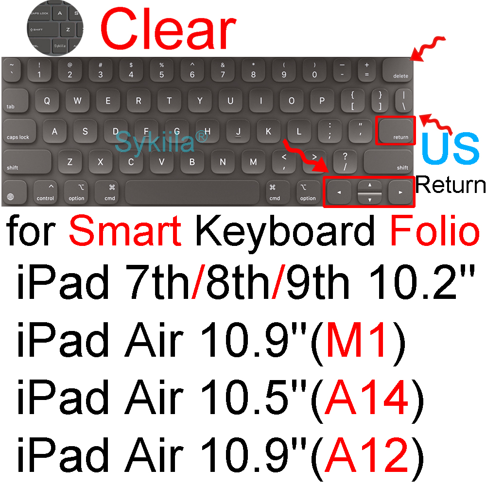 Pokrowiec na klawiaturę do iPada Pro 13 M4 12.9 Magic Keyboard Air 11 M3 10 10.5 10.9 M2 M1 Smart Case Folio Silicone Protector Skin TPU: WHITE