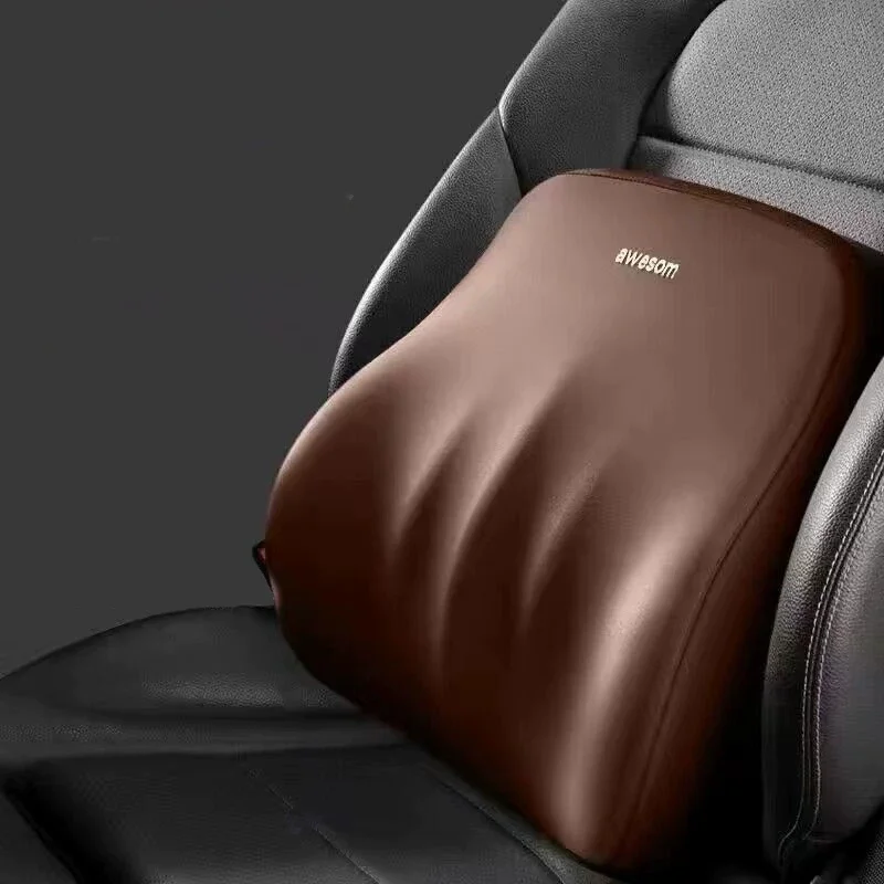 Reposacabezas de coche, almohada para el cuello, soporte lumbar, soporte lumbar, almohadilla lumbar montada en el coche, soporte lumbar, cojín de asiento de algodón con memoria: Azul