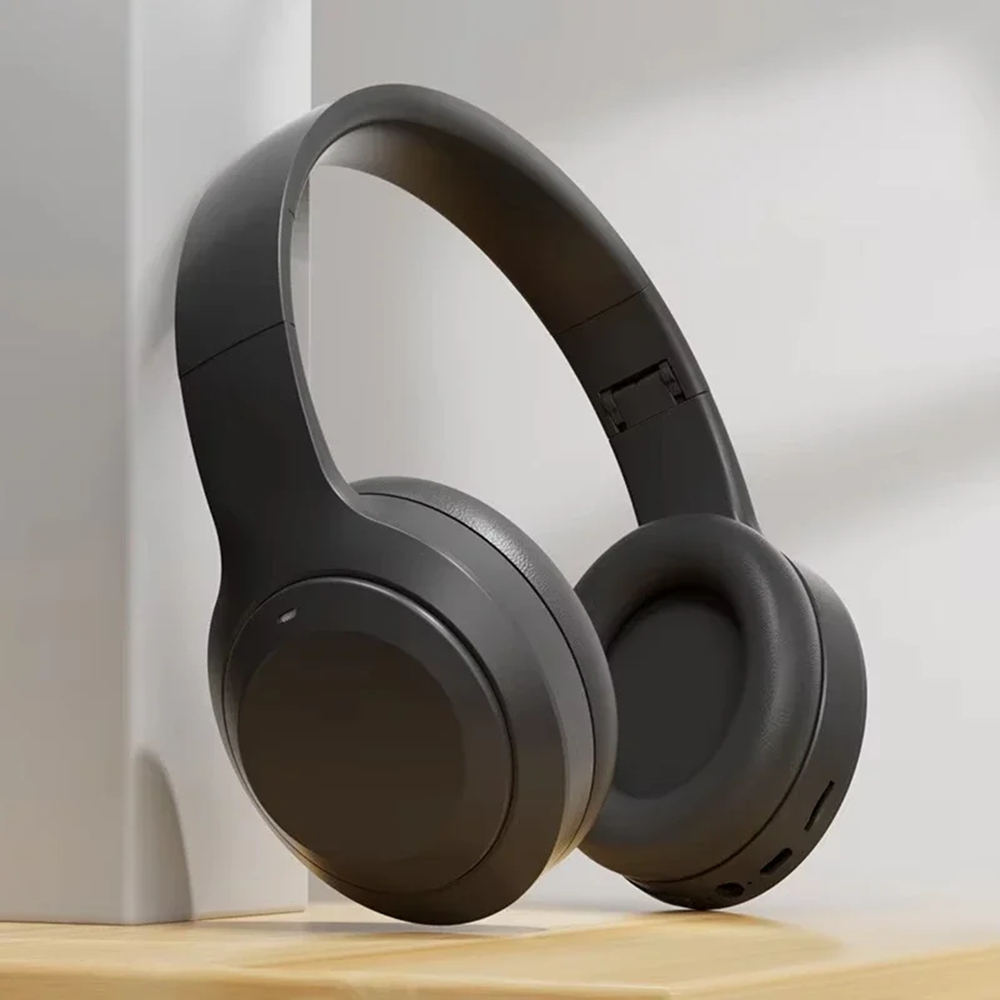 Original Bluetooth Earphones Over-ear Foldable Computer Wireless Headphones Noise Cancellation HIFI Stereo Gaming Headset: black