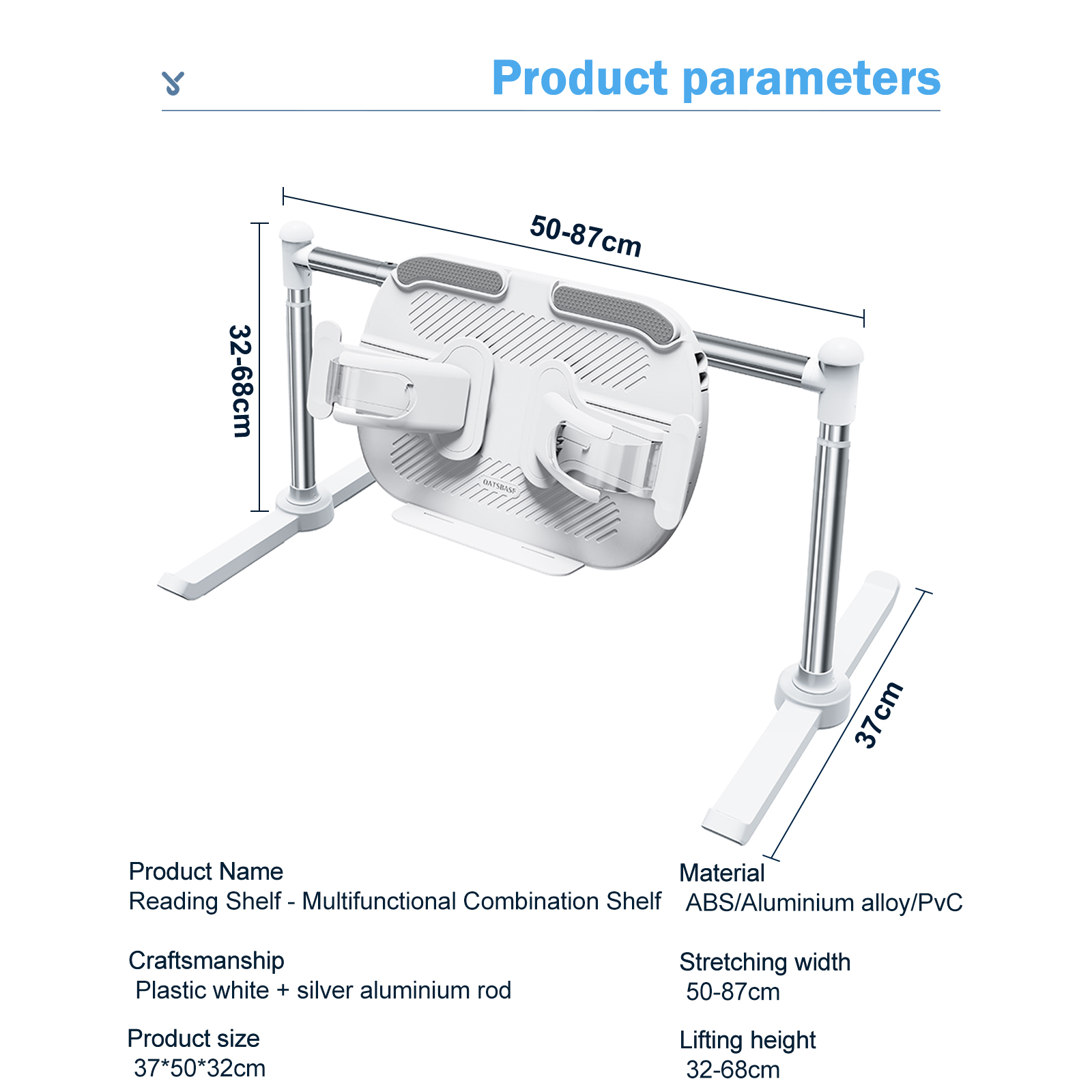Oatsbasf Opvouwbare tabletstandaard iPad-standaardhouder Bed Leesboekenrek Luie telefoonhouder Multifunctionele combinatieplank: Default Title