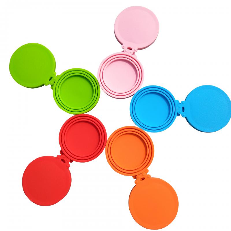 Couvercle de boîte de conserve en Silicone, pour aliments, pour chiot, chien, chat, couvercle de stockage, couvercle supérieur réutilisable, fournitures quotidiennes pour animaux de compagnie