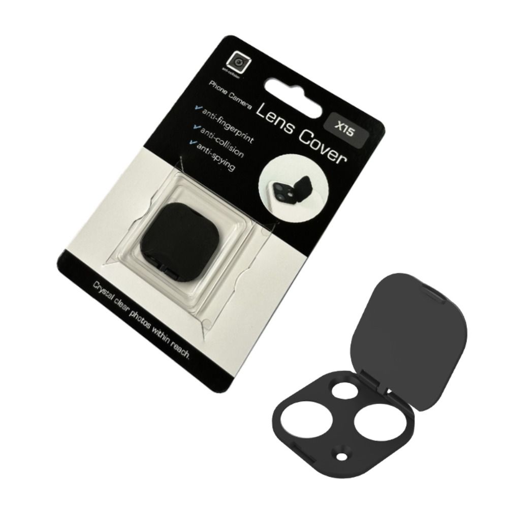 Protective Back WebCam Cover Sticker Accessories Camera Lens Cap Phone Lens Camera Privacy Protector for iPhone 15 Pro Max Plus: black