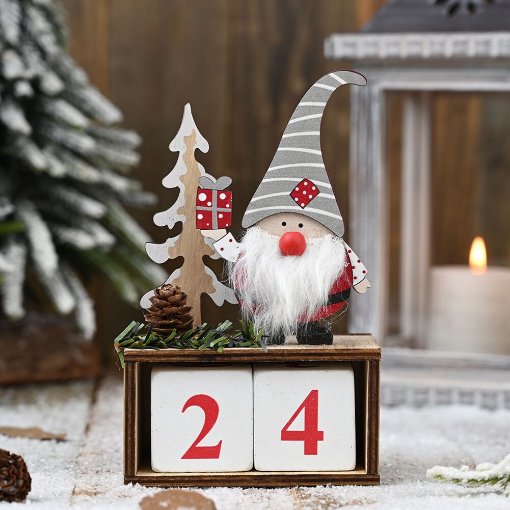 Joulukalenteri kangas adventtilaskenta santa claus kalenteri christmas decor: Harmaa