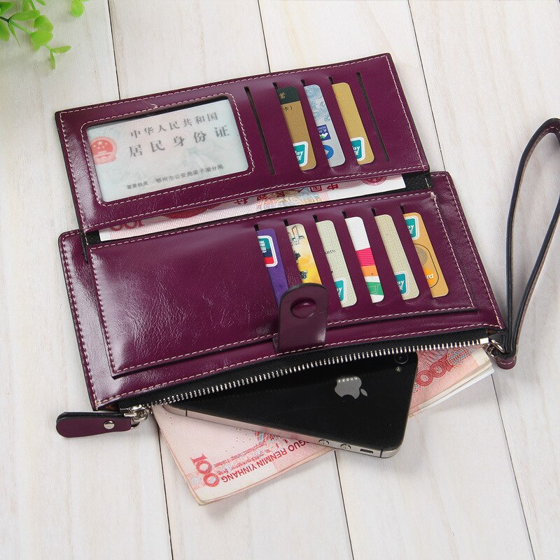 Baellerry Top Lederen Vrouwen Portefeuilles Lange Rits Dames Portemonnee Grote Portemonnee Vrouwen Kaarthouder Polsbandje Portefeuilles Vrouwelijke Clutch Bag