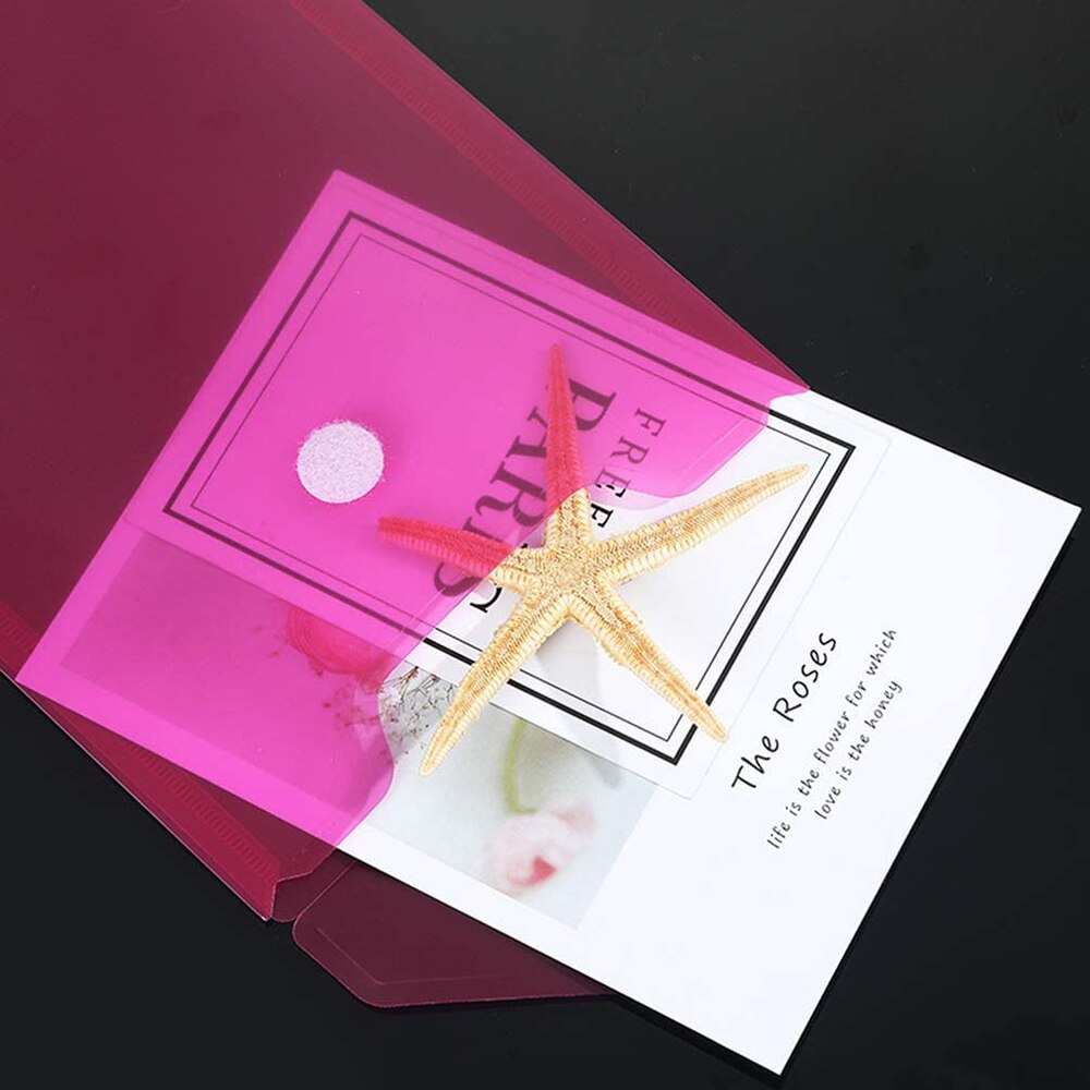 5pcs/Set A5 Clear Document Folders Poly Envelopes with Velcro Closure Plastic Invoice Receipts Pouch Organizer Bags Top Opening