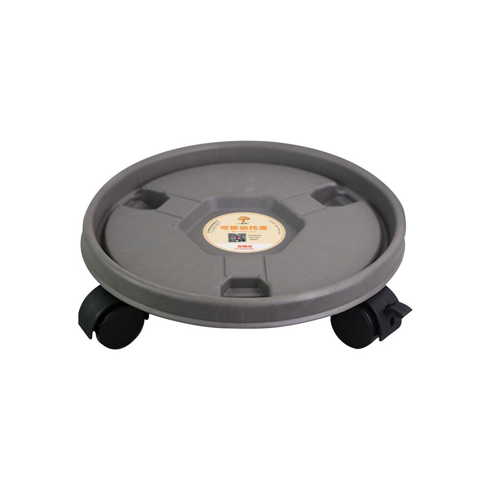 Movable Flower Pot Holder, Universal Wheel, Mobile Tray, Plastic Vase With Roller, Round Chassis, Potted Plants Receiving Water: 23CM
