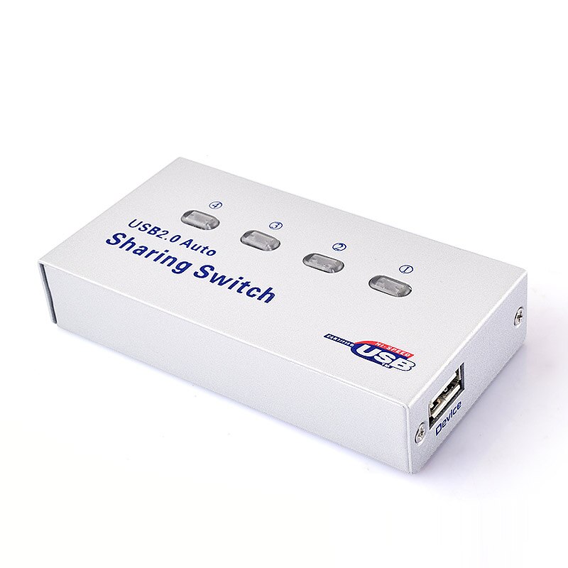 4 ports USB2.0 Automatic Printer switcher 4 in 1 out USB Hub multi PC sharing one USB2.0 device