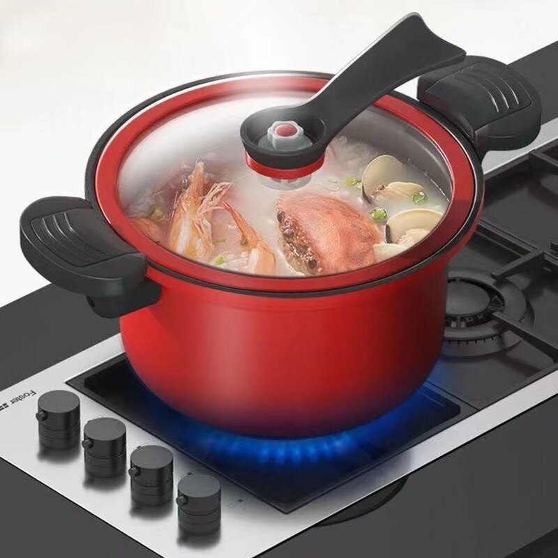 Olla de cocina al vacío a presión, utensilios de cocina para sopa, carnes, estufa de Gas/Olla a presión de fuego abierto, olla antiadherente