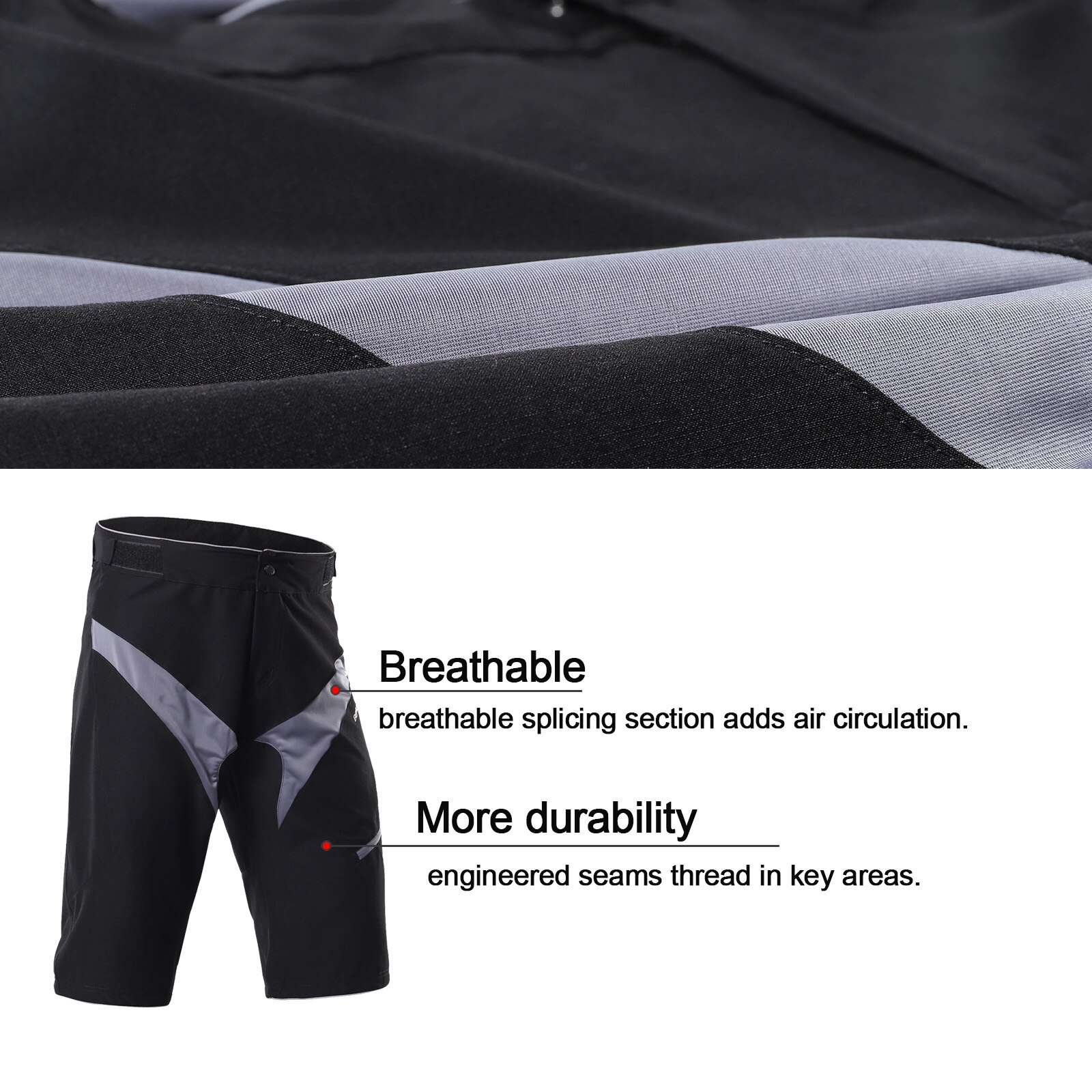 ARSUXEO Herren MTB kurze Hose Radfahrer draussen Sport Radfahren kurze Hose Mountainbike Fahrrad Reiten Hosen Wasserdicht Schnell Trocken