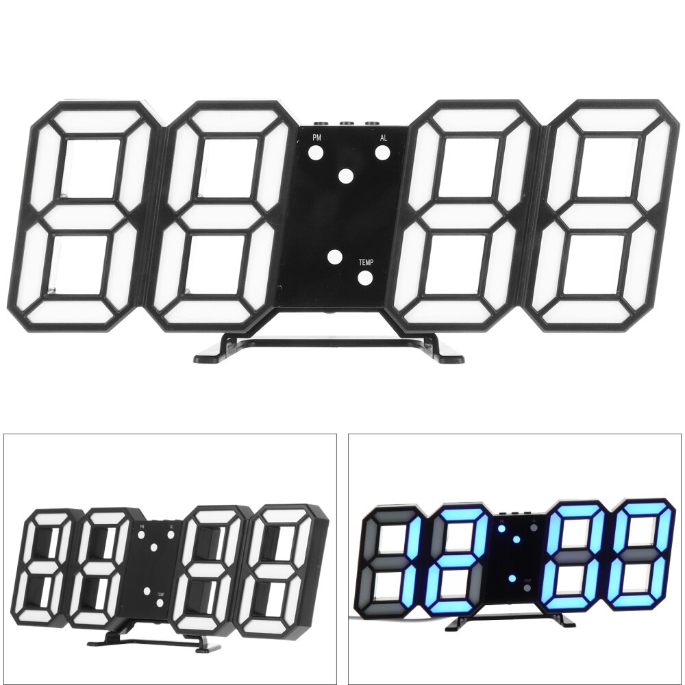3D Digital Alarm Clock Temperature LED Number Time Clock Home Decoration